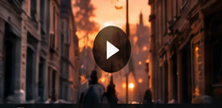 Sunset on a city street